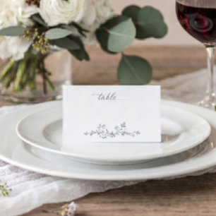 Vintage Gray French Floral Victorian Wedding Place Card