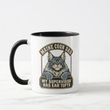 Vintage Gray Maine Coon Dad Cat Supervisor