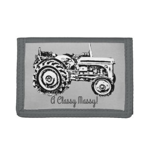Vintage Gray massey fergison tractor Hitch Cover Tri-fold Wallet