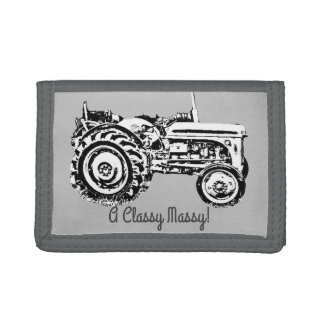 Vintage Gray massey fergison tractor  Hitch Cover Trifold Wallet