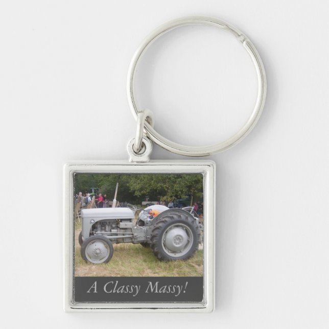 Vintage  Gray massey fergison tractor Keychain (Front)
