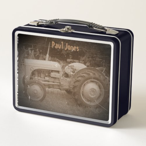 Vintage Gray massey fergison tractor  Metal Lunch Box