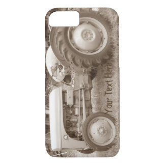 Vintage Gray massey fergison tractor photo sepia iPhone 8/7 Case