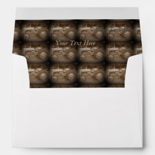 Vintage Gray massey fergison tractor photo sepia Envelope