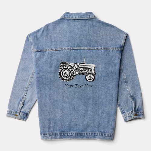 Vintage Gray massey fergison tractor photo T_Shirt Denim Jacket