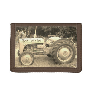 Vintage Gray massey fergison tractor photo Trifold Wallet