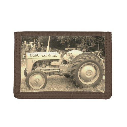 Vintage Gray massey fergison tractor photo Trifold Wallet