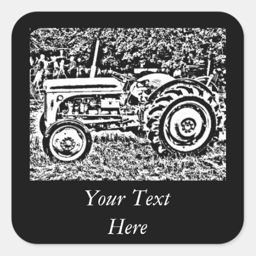 Vintage Gray massey fergison tractor   Square Sticker