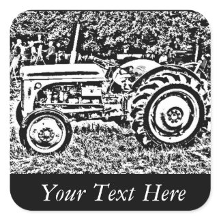Vintage Gray massey fergison tractor Square Sticker