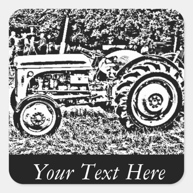 Vintage Gray massey fergison tractor Square Sticker (Front)