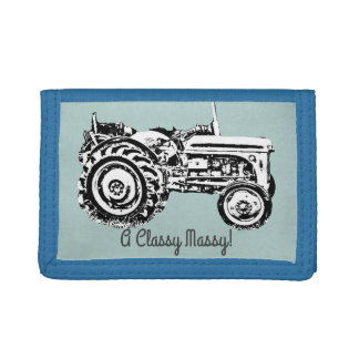 Vintage Gray massey fergison tractor Trifold Wallet