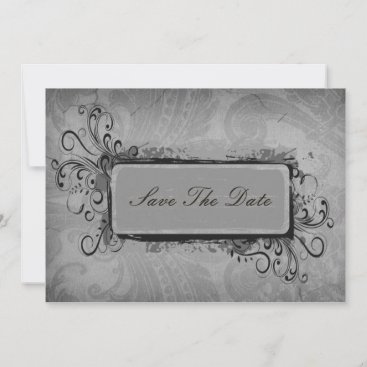 vintage gray  save the date announcement