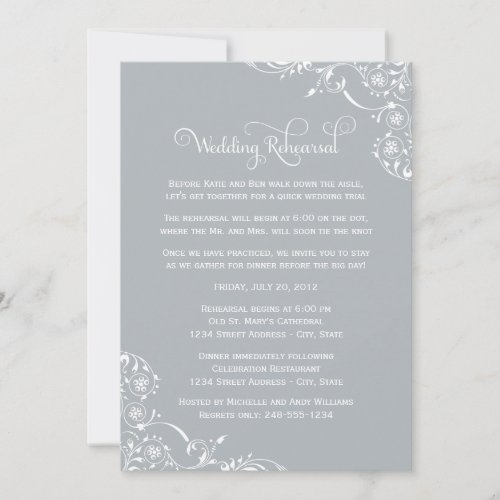 Wedding Rehearsal and Dinner Invitations | Gray