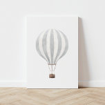 Vintage Gray Watercolor Hot Air Balloon Faux Canvas Print<br><div class="desc">This vintage watercolor hot air balloon print is a beautiful way to decorate your nursery,  kids room,  or any travel-themed space.</div>