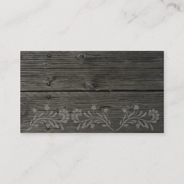 Vintage gray wood business card (Front)