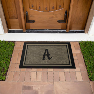 Vintage Gray Wood Rustic Custom Monogram Design Doormat