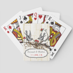 Vintage Grayl Love Bird Wedding Gift Playing Card
