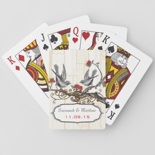 Vintage Grayl Love Bird Wedding Gift Playing Card