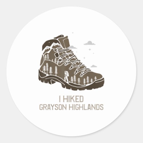 Vintage Grayson Highlands  Camping Hiking Boot Classic Round Sticker