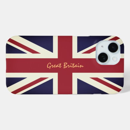 Vintage Great Britain  British Flag sports UK iPhone 15 Case