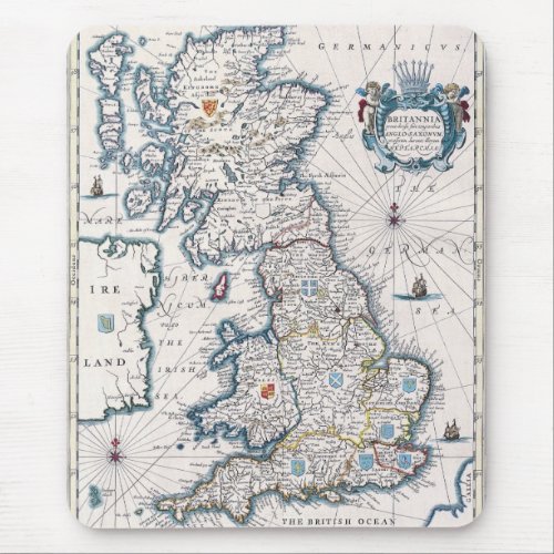 Vintage Great Britain Map History_lover Design Mouse Pad