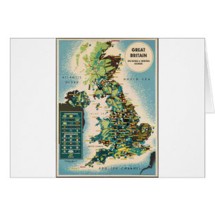 Vintage Great Britain Resources Map