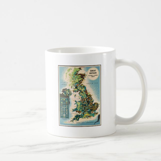 Vintage Great Britain Resources Map Coffee Mug (Right)