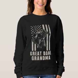 Vintage Great Dane Dog Grandma American Flag Gifts Sweatshirt
