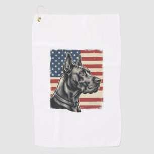 Vintage Great Dane Patriotic Flag Vector Design_1 Golf Towel