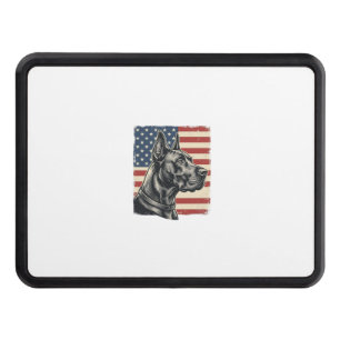 Vintage Great Dane Patriotic Flag Vector Design_1 Hitch Cover