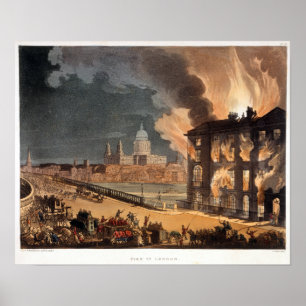 Vintage Great Fire in London Poster
