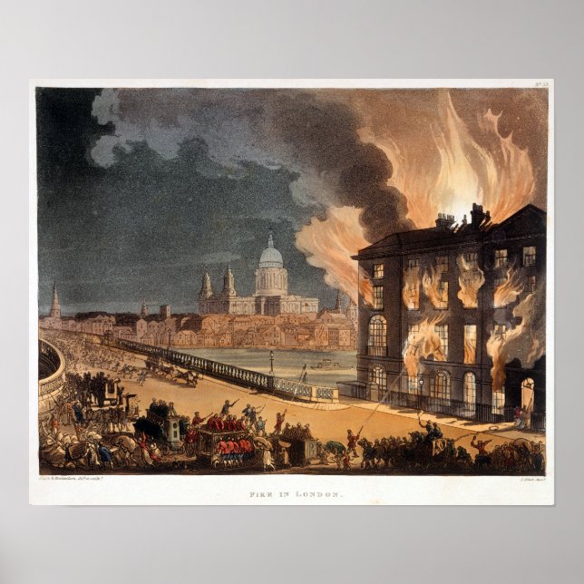 Vintage Great Fire in London Poster (Front)