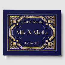 Vintage Great Gatsby Art Deco Wedding Guest Book