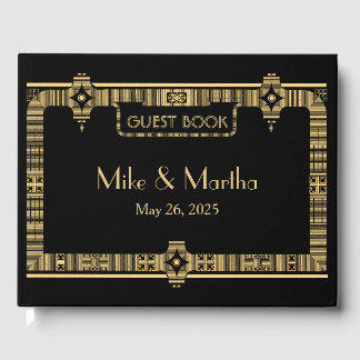 Vintage Great Gatsby Art Deco Wedding Guest Book