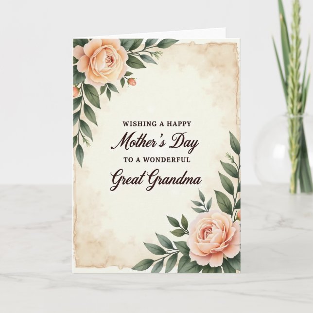 Vintage Great Grandma Love Card (Front)