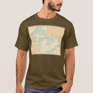Vintage Great Lakes Shipwrecks Map 1894 T-Shirt