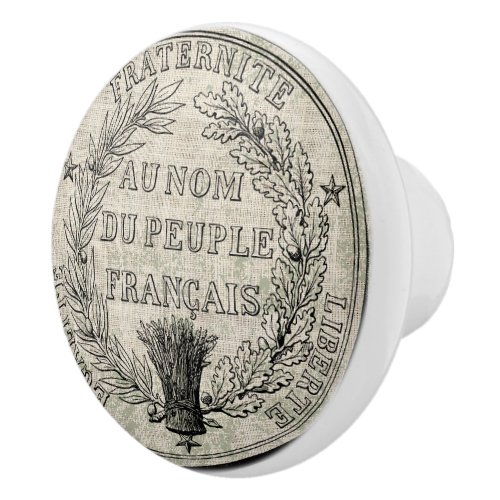 Vintage Great Seal of France  Ceramic Knob