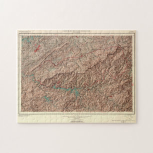 Vintage Great Smoky Mountains National Park Map Jigsaw Puzzle