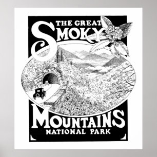 Vintage Great Smoky Mountains National Park Travel Poster