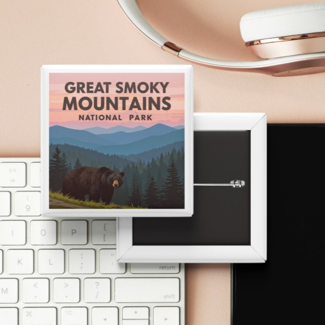  Vintage Great Smoky Mountains Park Button (Creator Uploaded)