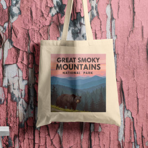 Vintage Great Smoky Mountains Park Tote Bag