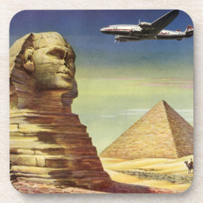 Vintage Great Sphinx of Giza, Pyramids of Egypt Beverage Coaster