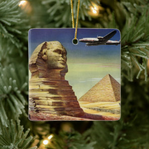 Vintage Great Sphinx of Giza, Pyramids of Egypt Ceramic Ornament