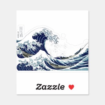 Vintage Great Waves By Hokusai Sticker by The_Masters at Zazzle
