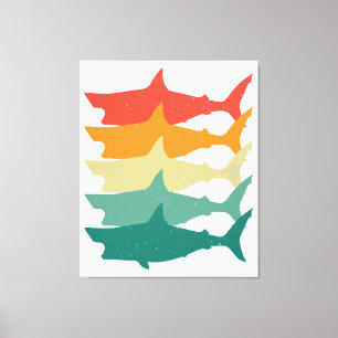 Vintage Great White Shark Canvas Print