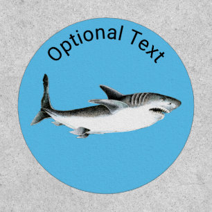 Vintage Great White Shark Drawing #1 Patch