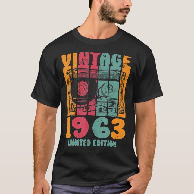 Vintage Greatest Hits 1963 Retro Birthday T-Shirt (Front)