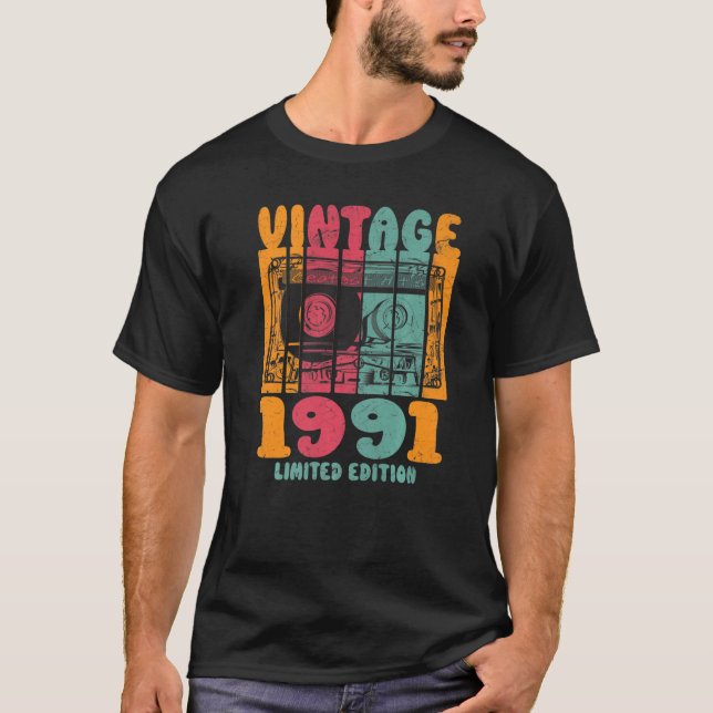 Vintage Greatest Hits 1991 Retro Birthday T-Shirt (Front)