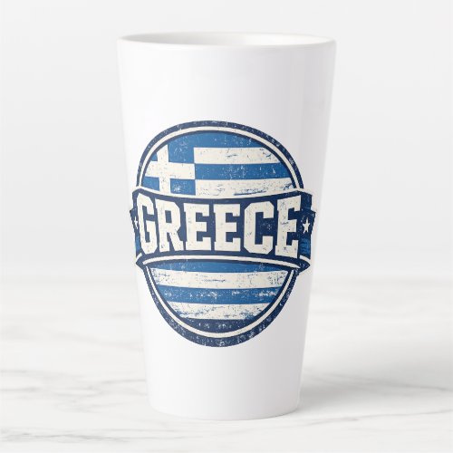 Vintage Greece Flag Badge Latte Mug