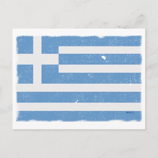 Vintage Greece Flag Postcard (Front)